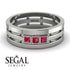 Geometrical Ruby Wedding Ring - David No. 12